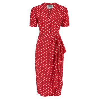 Mabel Dress In Red Polka Vintage 1940s Style, 2 of 2