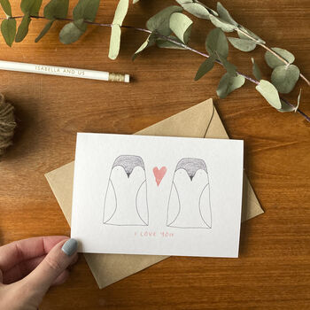 I Love You Illustrated Penguin Card, 5 of 6