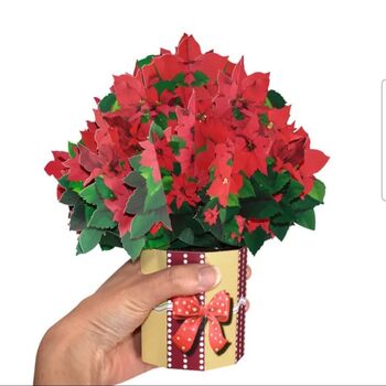 Pop Up 3D Christmas Card Poinsettia Bouquet, 2 of 4