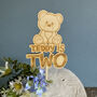Teddy Bear Cake Topper Age Two Childrens Birthday, thumbnail 1 of 4