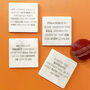 Set Of Four Marble Famous Cricket Quotes Coasters, thumbnail 1 of 4