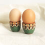 Stoneware Egg Cups Set In Forest Green Colour, thumbnail 1 of 5