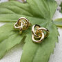 Twisted Hoop Stud Earrings Gold Plated, thumbnail 2 of 4