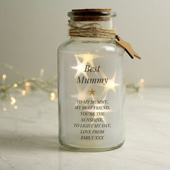 Free Text Personalised LED Glass Jar Nine Lines, 3 of 7