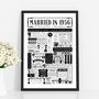 1956 Personalised 70th Platinum Wedding Anniversary Poster, thumbnail 1 of 11