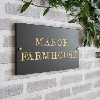 Slate House Sign With Border Size, Style Options, 3 of 9