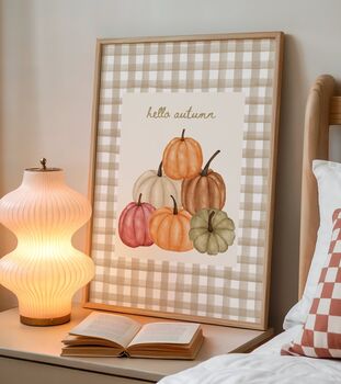 Hello Autumn Cosy Gingham Print, 2 of 3