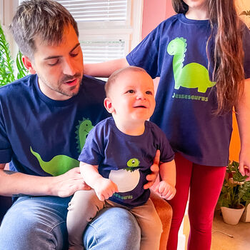 Personalised Daddy Dinosaur T Shirt Set, 2 of 4