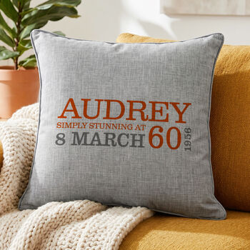 Personalised 60th Birthday Cushion, 5 of 8