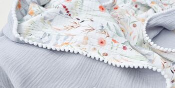 Wildflower Organic Muslin Baby Blanket, 9 of 12