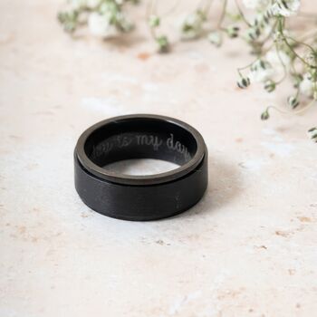 Personalised Black Stainless Steel Spinner Ring, 4 of 9