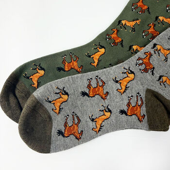 Personalised Christmas Horse Bamboo Socks With Gold Foil Label, 5 of 9