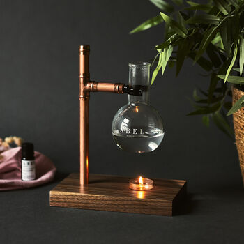 Handmade Walnut And Copper Stand Oil Burner Gift Set, 3 of 3