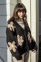 Black Crochet Applique Brown Floral Cardigan, thumbnail 1 of 10