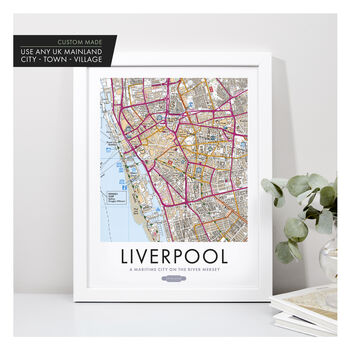 Favourite UK City Location Personalised Map Print, 8 of 12