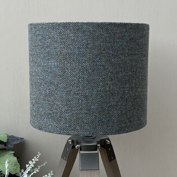 Enid Roan Blue Tweed Floral Lined Lampshades, 6 of 10