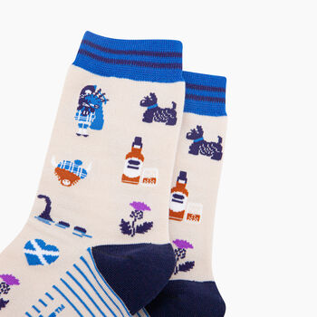 Scotland Landmarks Bamboo Socks In Cream, 2 of 4