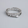 Sterling Silver Ornate Double Band Adjustable Ring, thumbnail 5 of 7