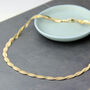 Plaited Double Herringbone Snake Chain Necklace, thumbnail 2 of 6
