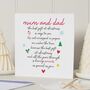 Personalised Christmas Poem Card For Mum And Dad, thumbnail 1 of 7