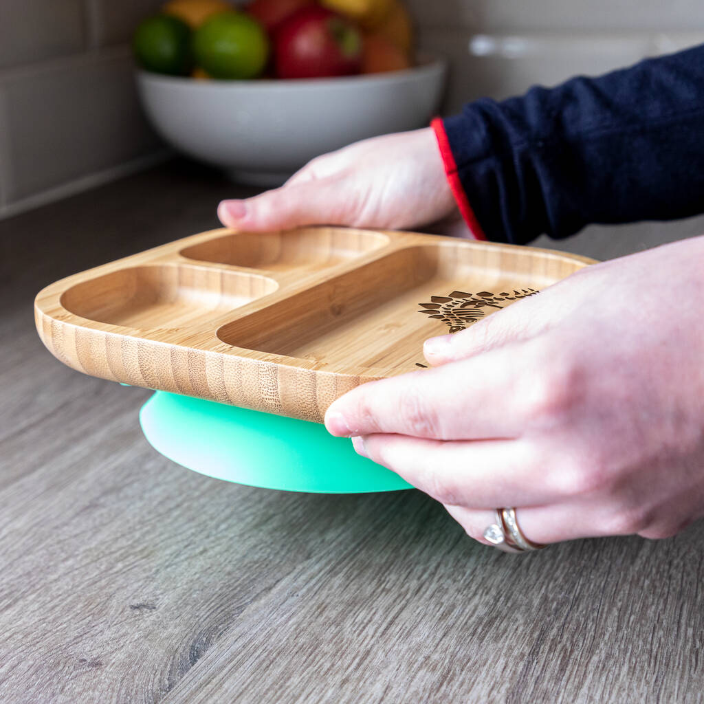 Personalised Dinosaur Bamboo Suction Plate For Kids By Mirrorin