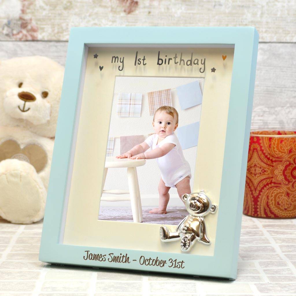 personalised first birthday picture frame by