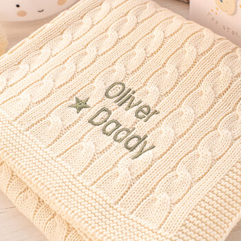 Personalised First Fathers Day Baby Blanket, 2 of 9