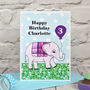 'Elephant' Personalised Childrens Birthday Card, thumbnail 3 of 3