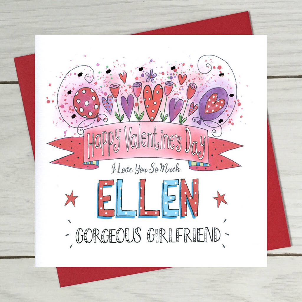 Girlfriend Valentine Card By Claire Sowden Design | notonthehighstreet.com
