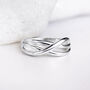 Sterling Silver Celtic Infinity Crossover Band Ring, thumbnail 2 of 8