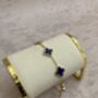 18k Gold Plated Navy Blue Clover Bracelet, thumbnail 2 of 7