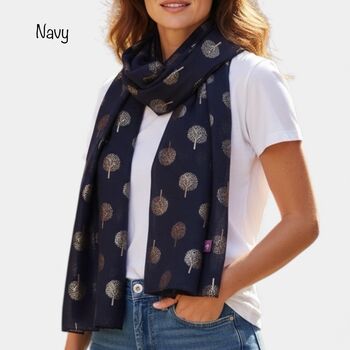 Metallic Gold Mulberry Tree Of Life Scarf, 6 of 10