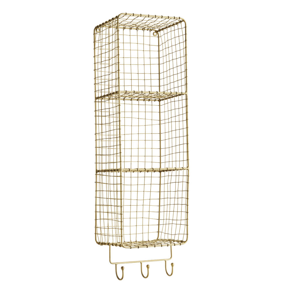 Brass Wire Shelf With Hooks By Posh Totty Designs Interiors