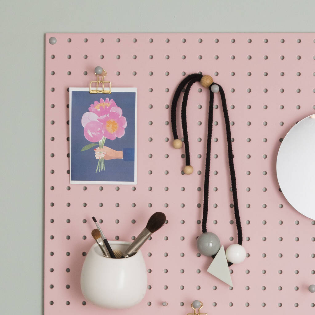Pink Pegboard With Wooden Pegs, Large By Block Design