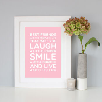 'Best Friend' Gift Quote Print, 4 of 12