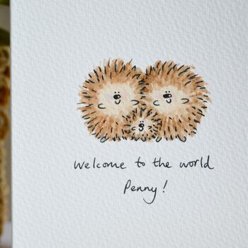 Personalised Hedgehog Family Handmade Card, 2 of 7