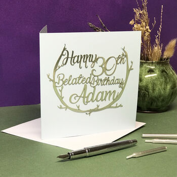 Personalised Belated Birthday Card, 2 of 8