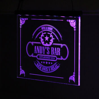 Personalised LED Hanging Bar Sign, 3 of 12