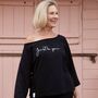 ‘Just Be You' Black Womens Oversized Sweater, thumbnail 4 of 4