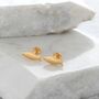 Fish Stud Earrings Gold Or Rose Gold Vermeil, thumbnail 1 of 5