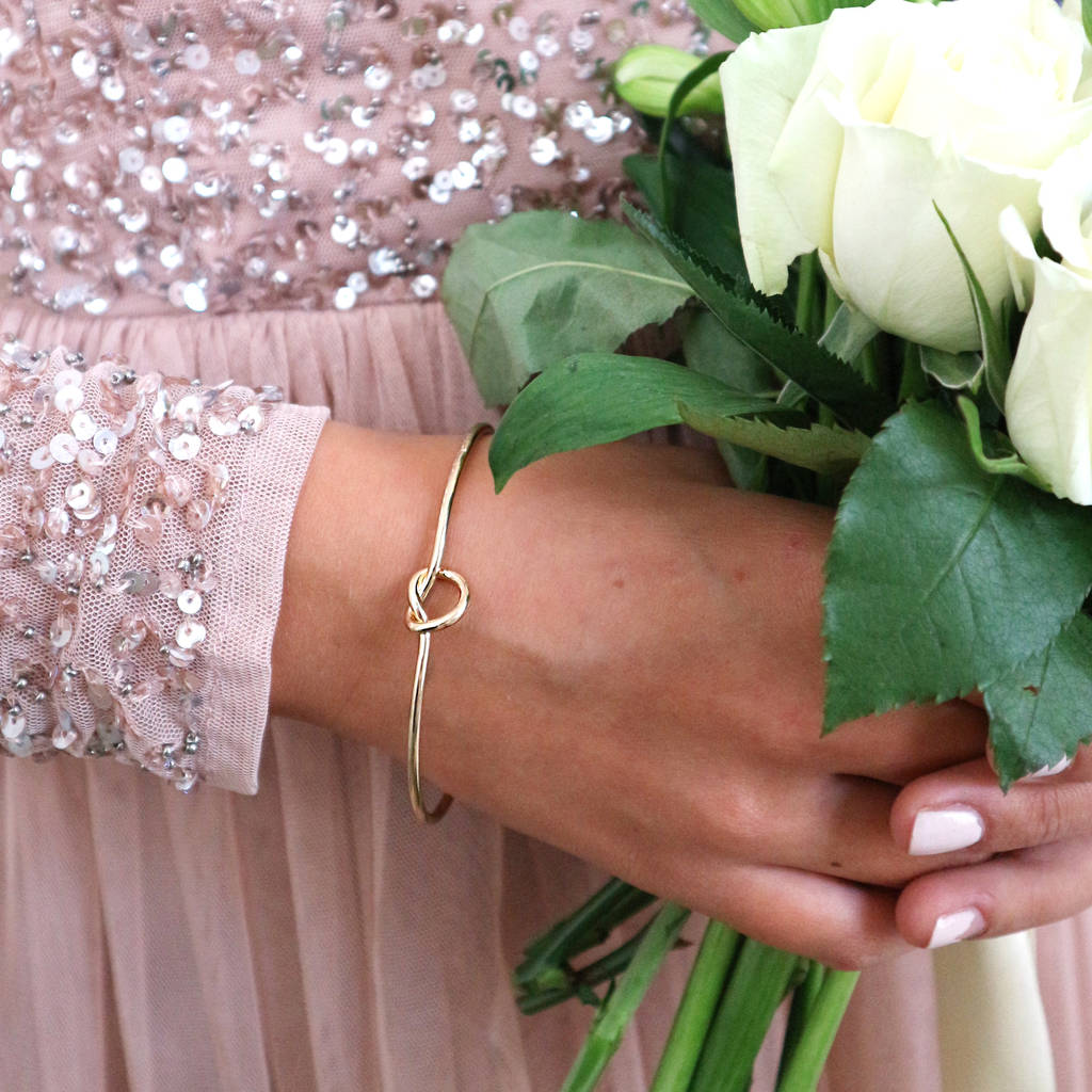 18k Gold Plated Stainless Steel Twisted Knot Bangle/Bracelet Size 16 Women  Girl | eBay