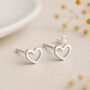 Sterling Silver Heart Stud Earrings, thumbnail 1 of 9