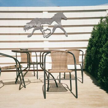 Rusted Metal Galloping Horses Stables Decor Art, 6 of 10