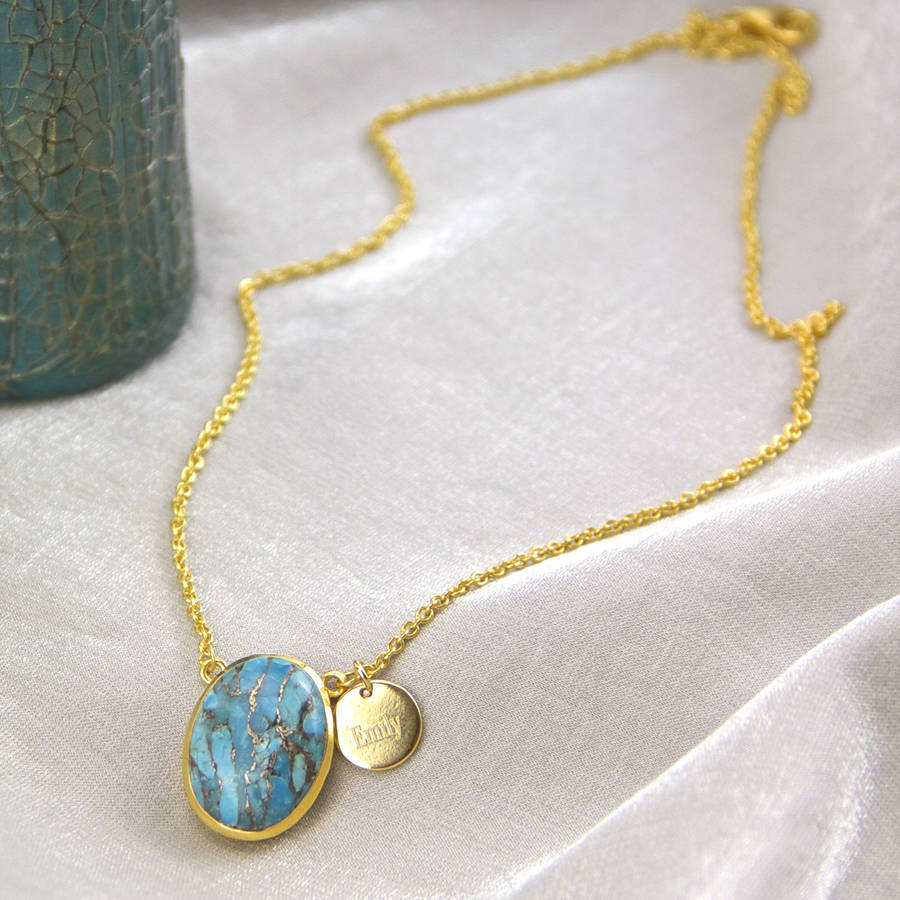 Personalised Turquoise Necklace By Gaamaa | notonthehighstreet.com