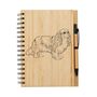 Personalised King Charles Spaniel Engraved Bamboo Notebook And Pen Set, thumbnail 2 of 2