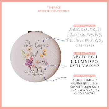 Luxury Compact Mirror Featuring Delicate Watercolour Wildflowers And A Personalised Message, 4 of 4