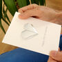 Personalised 10th Tin Anniversary Origami Heart Card, thumbnail 3 of 5