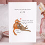 Cute Cat Valentine Card For Wife, thumbnail 4 of 5