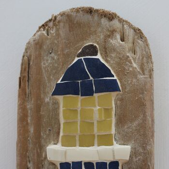 Handmade Lighthouse On Driftwood Mosaic Wall Art, 9 of 10