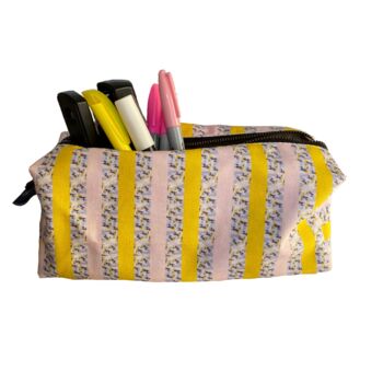 Pink And Yellow Candy Stripe Pouch, 3 of 4